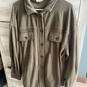 LA MIEL Brown Fleece Shirt Jacket